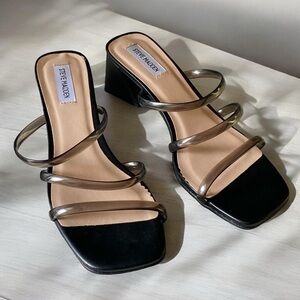 STEVE MADDEN Hanya Nude Block Heeled Strappy Sandals Size 8.5 EUC